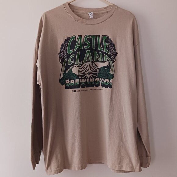 T Shirt Castle Island Brewing Beer Pub Boston MA Long Sleeve Size XL Extra Large - Picture 2 of 7